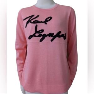 NWT Karl Lagerfeld Women Embroidered Logo Sweater